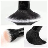 Wholesale 15pcs black fiber wood handle high quality makeup brush set