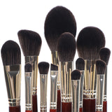 High-end mahogany soft face and eye fiber professional 12-piece makeup brush set