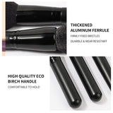 Wholesale 15pcs black fiber wood handle high quality makeup brush set