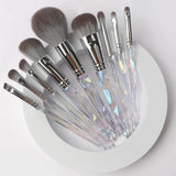 9pcs Acrylic Handle Dense Foundation Synthetic Vegan Custom Logo Private Label High Quality Professional Makeup Brush