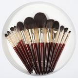 High-end mahogany soft face and eye fiber professional 12-piece makeup brush set