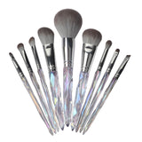 9pcs Acrylic Handle Dense Foundation Synthetic Vegan Custom Logo Private Label High Quality Professional Makeup Brush