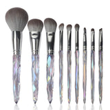 9pcs Acrylic Handle Dense Foundation Synthetic Vegan Custom Logo Private Label High Quality Professional Makeup Brush