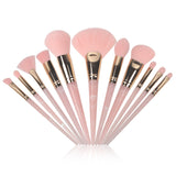 High Quality 11 Pcs Eye Face Cosmetics Soft Synthetic Hair Private Label pink Vegan Makeup Brush Set Custom Logo