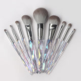 9pcs Acrylic Handle Dense Foundation Synthetic Vegan Custom Logo Private Label High Quality Professional Makeup Brush