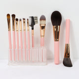 10pcs pink white nude black soft high quality face eyes private label synthetic fiber makeup brushes set